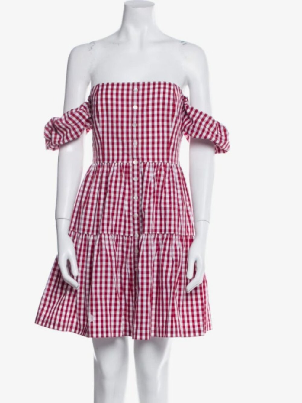 Staud  Plaid Print Mini Dress  Red | Size: L | US 10